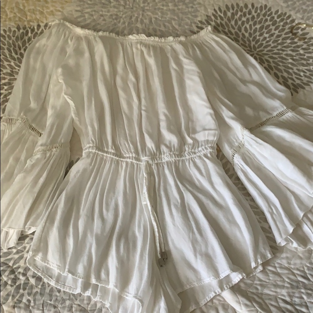 White BoHo romper